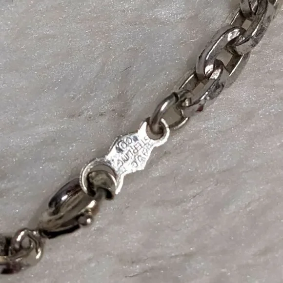 Vintage Sterling Silver, Onyx and Marcasite Turtle Pendant/Necklace - Picture 10 of 16